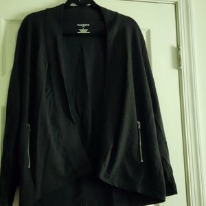 Talbots Black Knit Blazer Open-Front Suit Jacket